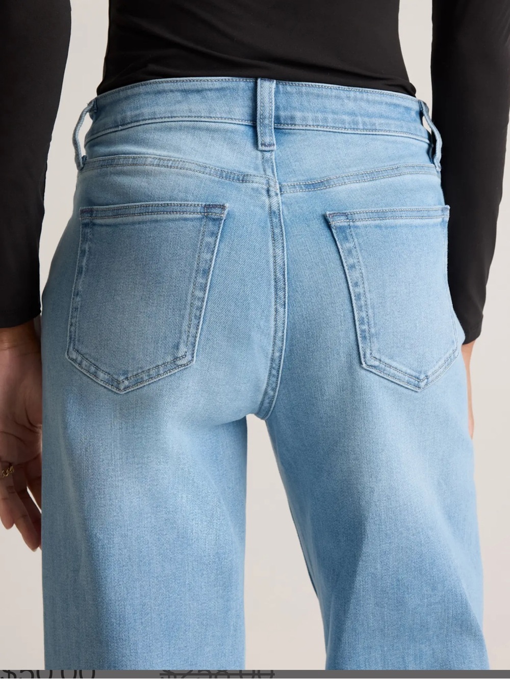 Quince Bella Stretch Wide Leg Jean Frosted Blue Size 28 34 inseam extra long - Picture 2 of 10
